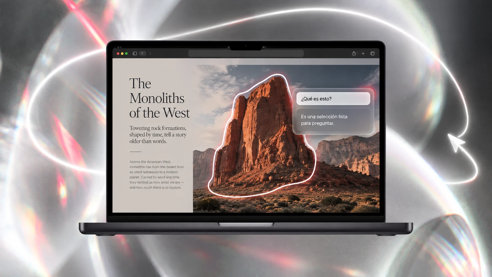 Codex Lasso seleccionando una imagen en la pantalla de un MacBook para preguntarle a la IA
